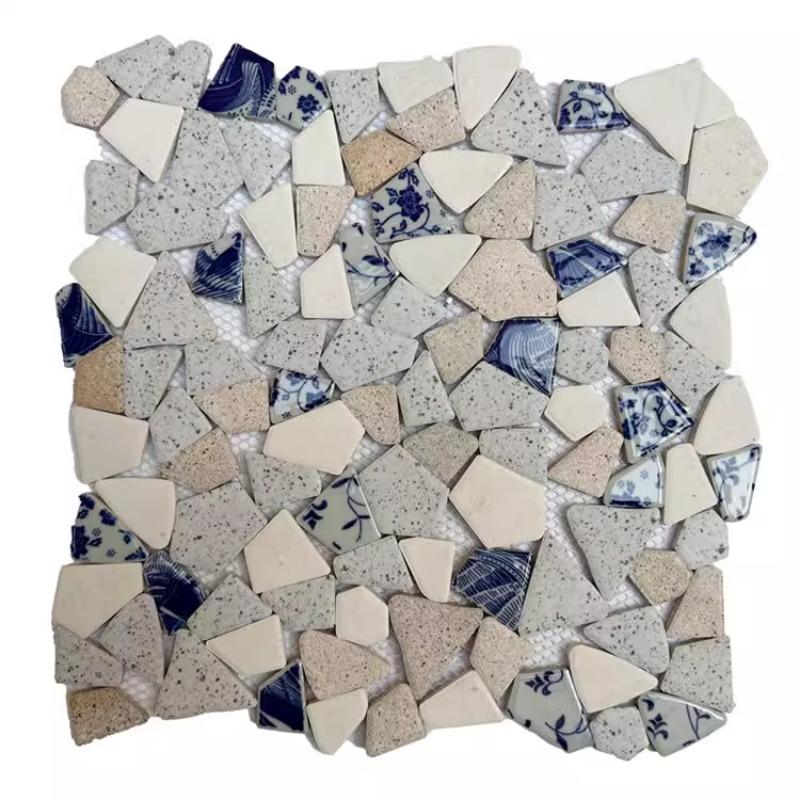 Azulejos Cerâmicos Coloridos 30x30cm com Pedrisco Grátis para Jardim Piscina Parede de Fundo Mosaico Azulejos Resistentes ao Desgaste Decoração