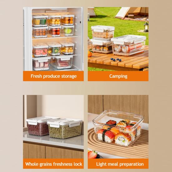 Contenitore Alimentare Ermetico Sottovuoto Elettrico Scatola Croccante Sigillata Ermeticamente con Pompa Manuale Contenitore per Alimenti Senza BPA per Frigorifero Frutta Verdura e Carne