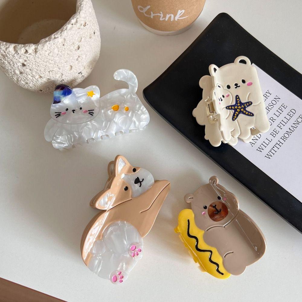 Acetic Acid Animal Hair Clip Pet Corgi Dog Shark Clip Personalized Acetate Cat Hair Claw  Female