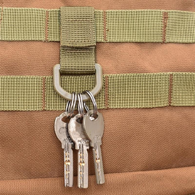 D-Rings Clip with Hook for Backpacks Accessory Tactic Webbing Attachment Strap D-Rings Adaptor for Bag Waist Key Holder