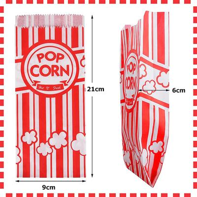 Paper Popcorn Bags Pop Corner Bags Individual Servings for Popcorn Machine Party Disposable Pop Corn Storage Christmas Bag