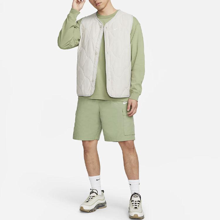 Nike Sportswear Premium Essentials Solid Crew Neck Long Sleeve T-Shirt Men Tops Green DO7391-386