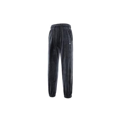 Sportbekleidungskollektion Mittelhohe Samt-Stretch-Freizeithose Damen Unterteile Schwarz Segelweiß FZ3683-010
