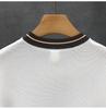 Summer Men's White Striped Short-Sleeve Knit Top