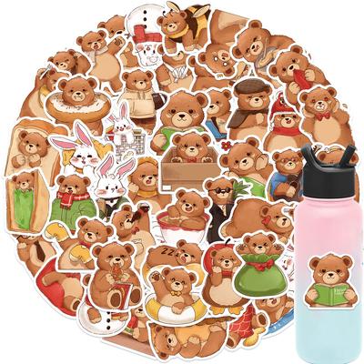 50 Cartoon Bear Doodle Stickers Decorate Guitar Notebook Suitcase DIY Waterproof Stickers