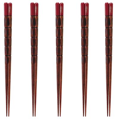 Happy Set of Made of Made In PID5651 J-kitchens Chopsticks, 5, Wood, Japan,