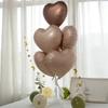 6Pcs Cream Color Number Balloon Set Beige Caramel Number 0-9 Balloon Foil Helium Ball Birthday Wedding Party Decoration
