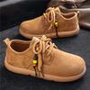 Men's Casual Suede Shoes Spring Summer Autumn Winter New Style Thick Bottom round Head Japanese Style  Snow Boots Magic Tape