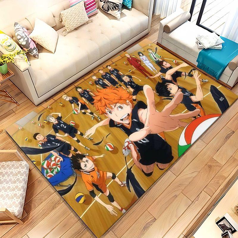 Cartoon Haikyuu Hinata Shoyo Volleyball Anime Living Room Non-Slip Area Rug Soft Carpet for Bedroom Kids Sofa,Home Decor Doormat