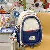 Simple large-capacity backpack niche design cotton ring cute schoolbag college student junior high school backpack female