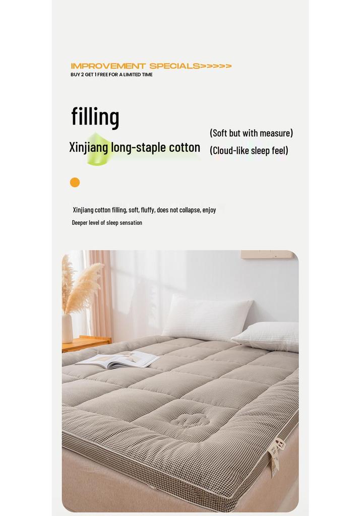 Washable Thickened Cotton Mattress Protector for Dorms and Home.