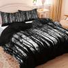 3pcs Black Tree Forest Duvet Cover Set Bedding Set Pillowcases No Filling High-Definition Print Queen King Size for Home Bedroom