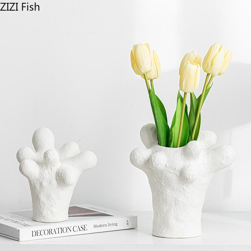 Irregular Protrusion Shaped Ceramic Vase Plant Pots Table Decoration Flowers Arrangement Abstract Art Vases Room Aesthetic Decor