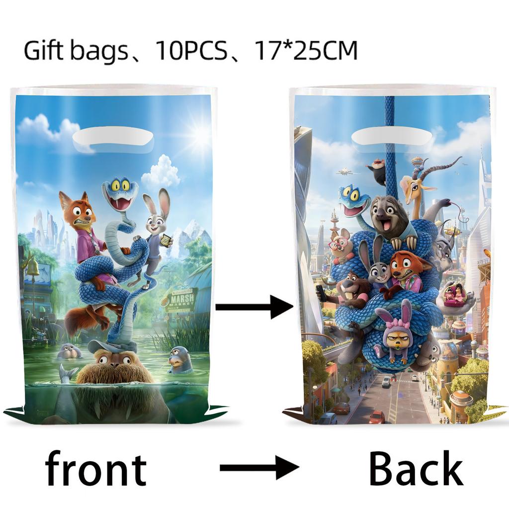 Zootopia 2 Sacchetto Regalo Decorazione Festa di Compleanno Zootropolis Judy Bottino Sacchetto Sorpresa Sacchetto Caramelle Cibo Imballaggio Sacchetto Bomboniere Festa