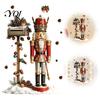Reusable Festival Wall Stickers Christmas Nutcracker Soldier Decal, Vintage Mailbox Snow Scene Self-Adhesive Theme Decor for Entrance Sticker,