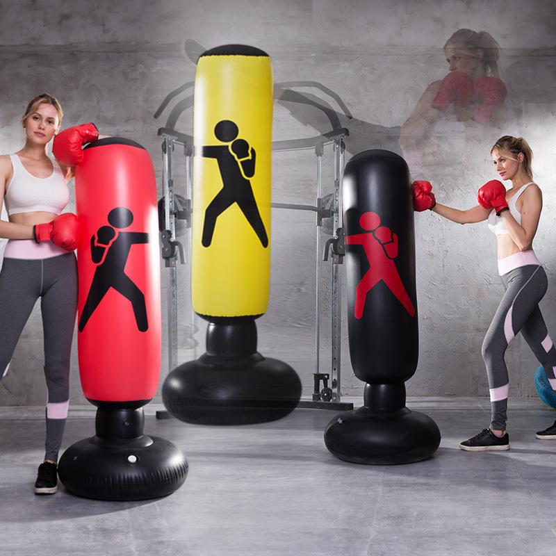 Inflatable Fitness Boxing Pillar Stress Relief Toy, PVC Thick 1.6m Tumbler for Adults