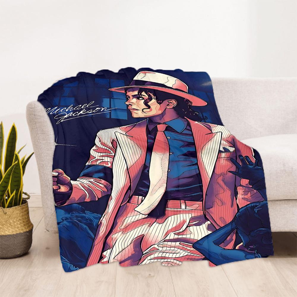 1pc Michael Jackson Outdoor Blanket Lightweight Flannel, Soft & Warm, All-Season Use for Sofa, Outdoor, Camping, Living Room, Office076