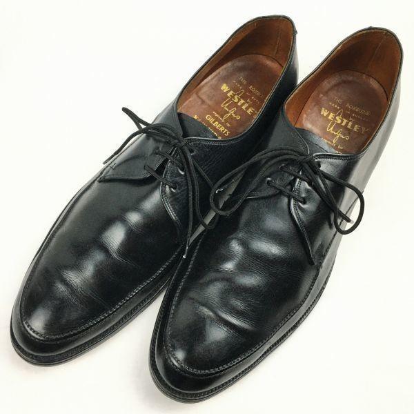 1970-80s GILBERTS by WESTLEY Made in England Vintage U-Tip Shoes Black Size 11C/27.5-28.5(USED)