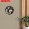 2D Flat 20*20cm1pc Cute Alaskan Malamute Theme Round Pendant, Charming Dog Rustic Appeal Art Plaque, Application To Entrance&Front Door&Farmhouse