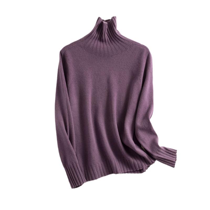 Wool sweater 0 wool seamless integrated full-formed sweater women's autumn new turtleneck with knitted bottoming shirt