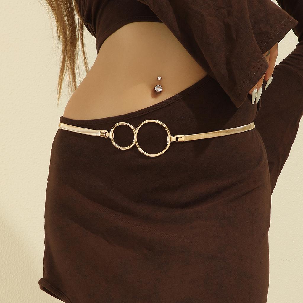 Metal Spring Belt Women'S Dress Shirt Sweater Elastic Elastic Waist Chain Waist Seal