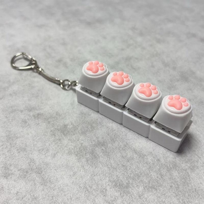 

Led Silicone Soft Cat Claws Keychain Key Ring Pendant Mobile Phone Backpack Pendant Desktop Accessories Decompression Press Tool