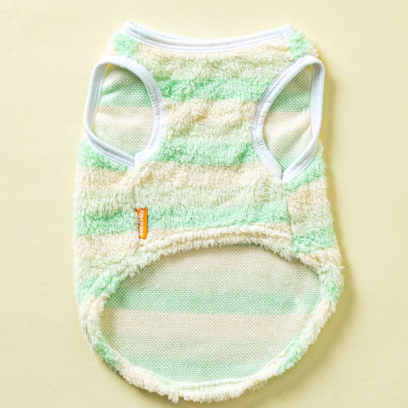 [Domácí mazlíček] Pruhovaná spací vesta L zelená