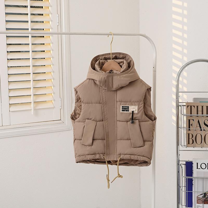 

Теплые жилеты для мальчиков и девочек на весну, осень, детские утолщенные пуховые хлопковые 150cm