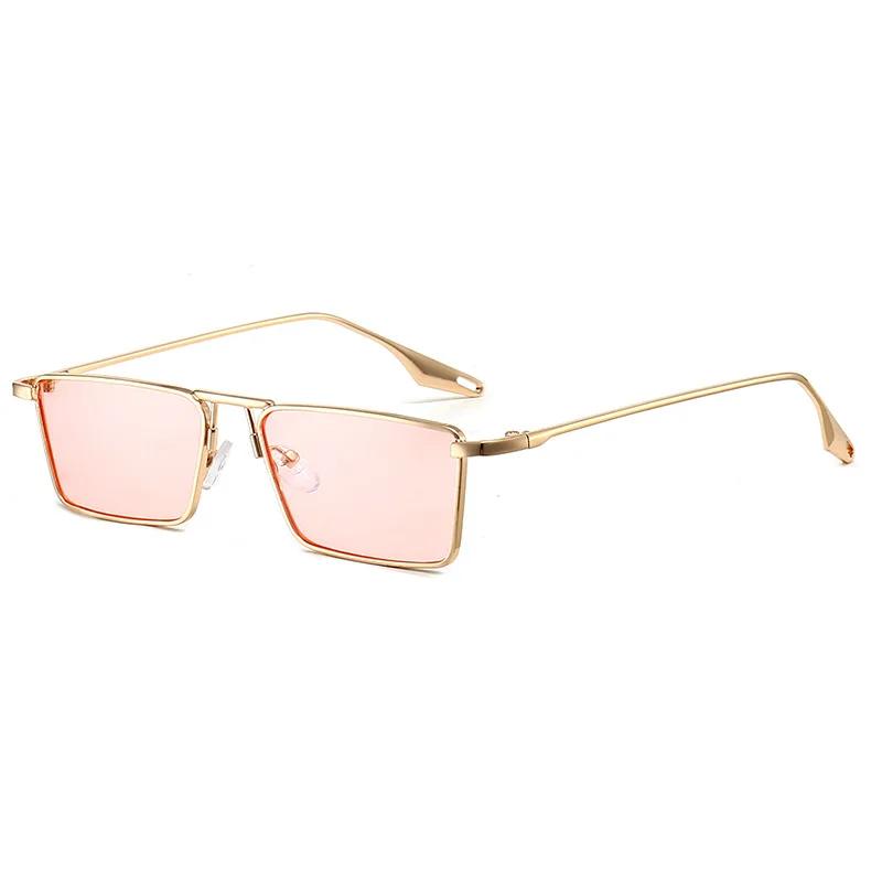 Vintage Narrow Small Sunglasses Woman Luxury Brand Metal Frame Sun Glasses Man Rectangle Driving Eyeglasses Fishing Eyewear