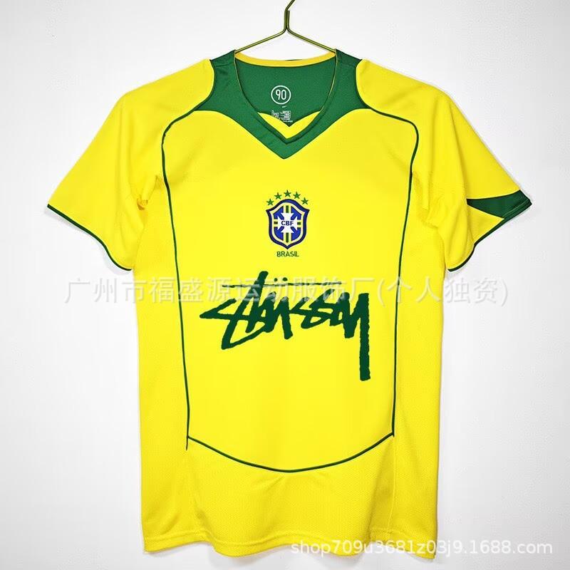 Retro Jersey Brazil Argentina Germany England Portugal Spain Signature Short Sleeved Football