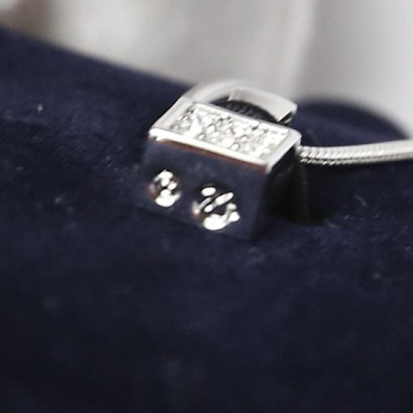 Swarovski Silverx Crystal Unused Item Necklace Rhinestone Square Women Used