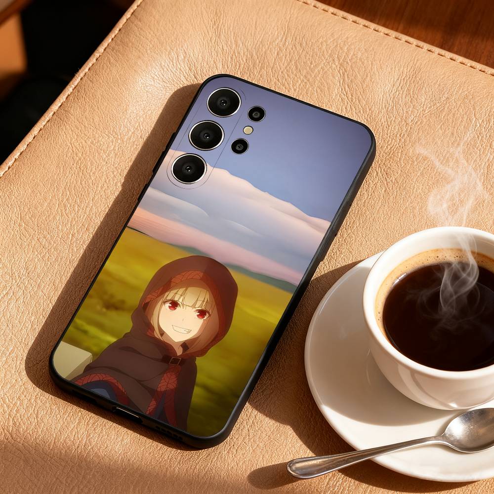 Anime S-Spice and W-Wolf Phone Case For Samsung S26,S25,24,23,22,30,21,10,9,Ultra,Plus,Lite,Black Soft Case