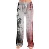 Women’s Drawstring Halloween Printed Long Pants Loose Fit Elastic Waistband Casual Trousers for Daily Wear Outdoor Home