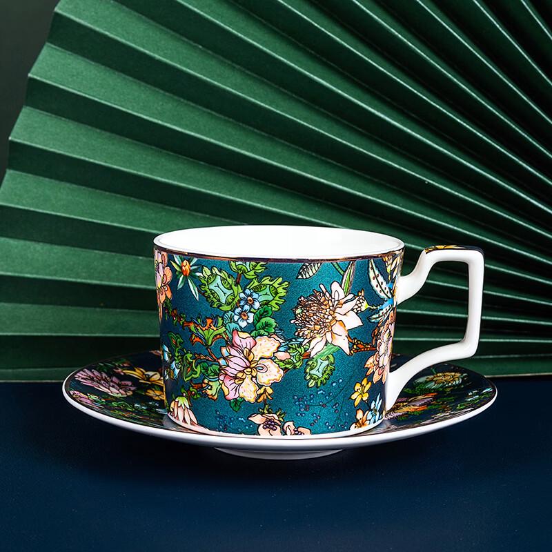 Tangshan Bone China Green Wonderland Coffee Cup & Saucer Set