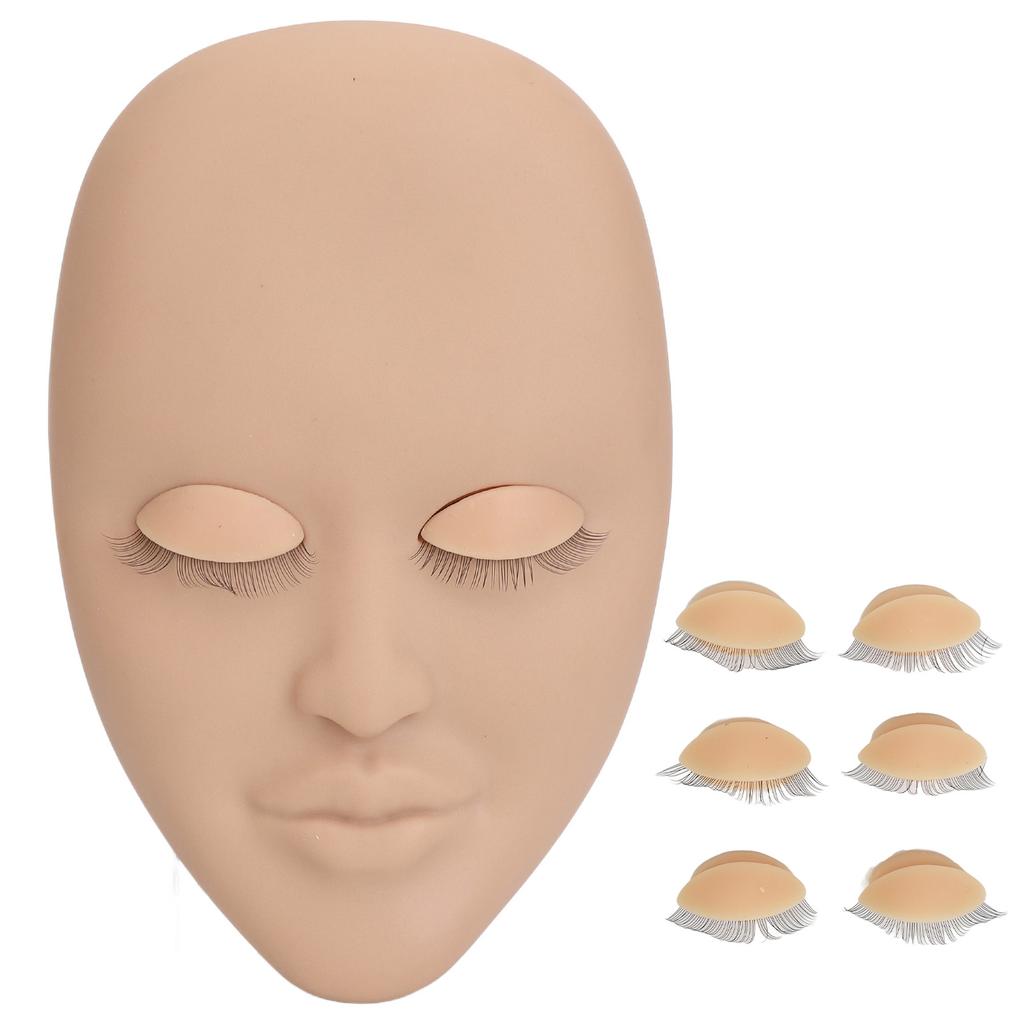 Wimpernverlängerung Gesichtsmannequin 3 Paare Abnehmbare Augenlider Einlagige Wimpernverlängerung Gesichtsmodell Hautfarbe
