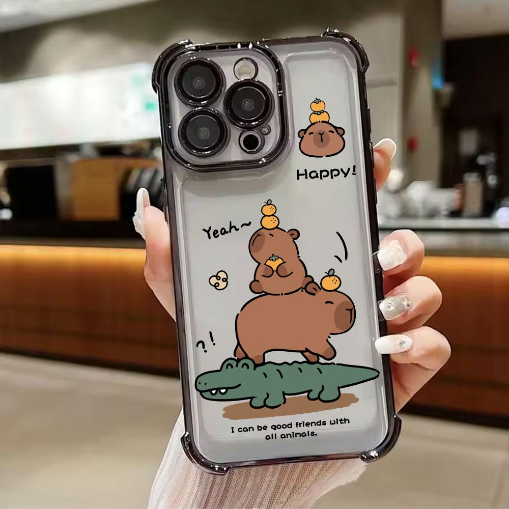 

Capybara Cartoon Animal Phone Case For Xiaomi 15T 14T 13 Pro 15 F8 Ultra Poco X7 F7 Pro 5G X3 X5 X6 F5 M7 Shockproof Clear Cover POCO F5 Pro