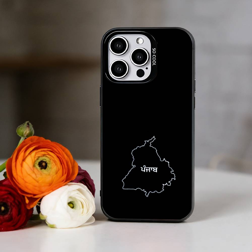 Punjab Map Phone Case For iPhone 17,16,15,14,13,12,11 Plus,Pro Max,XS,Colorful Silver Black Cover iPhoneXSMAX