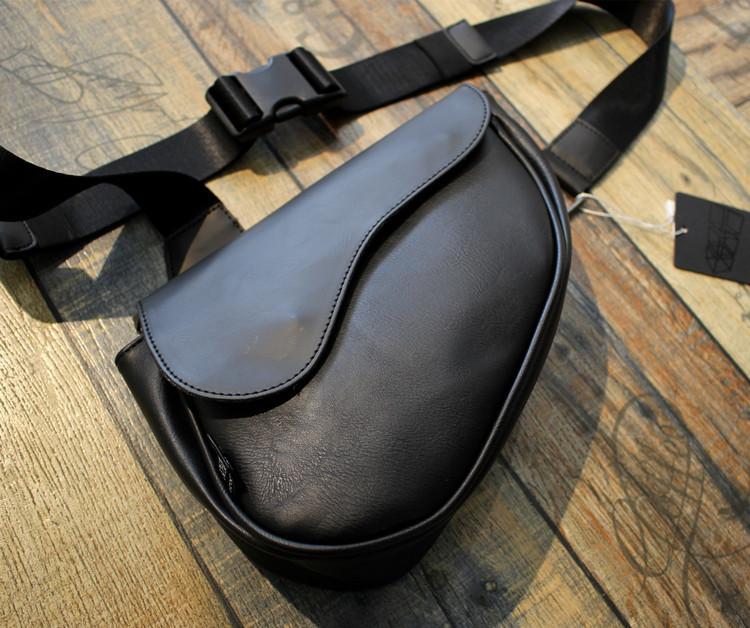 

TS JYL laptop bag,Vintage Mini Chest Bag Unisex Saddle Bag Casual Versatile Crossbody Bag 25x6x15cm чорний