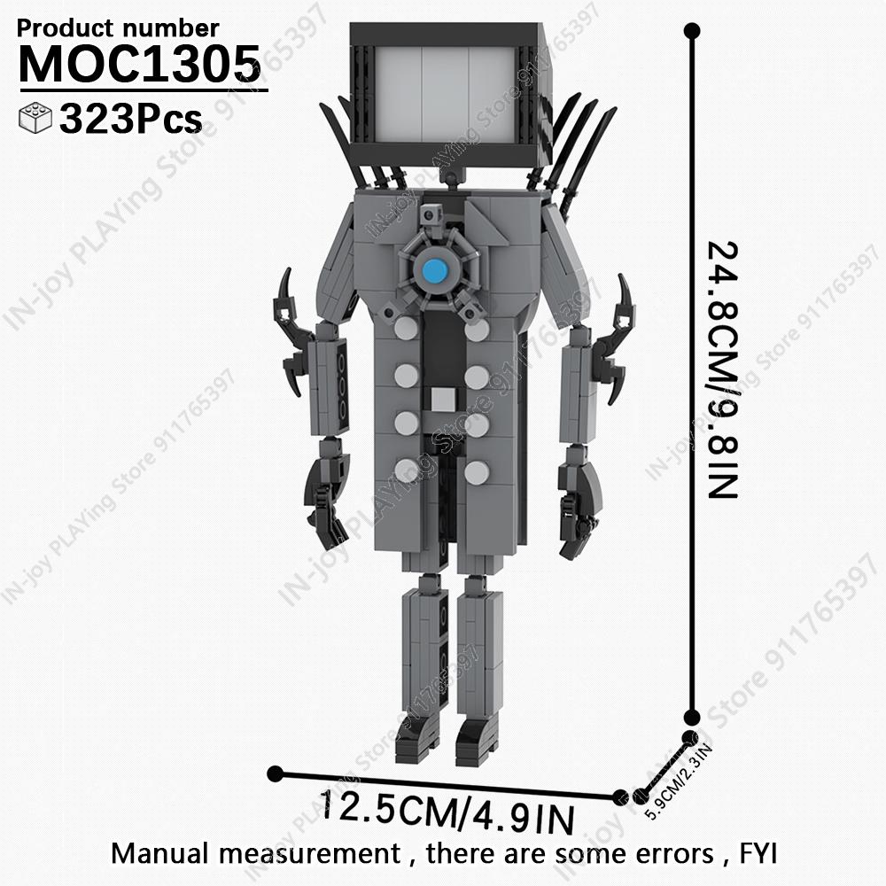 MOOXI Set di Figure Skibidi Toilet Man TvMan Cameraman Speakerman Blocchi da Costruzione Modello MOC Mattoncini Giocattoli per Adulti Bambini Regalo di Compleanno