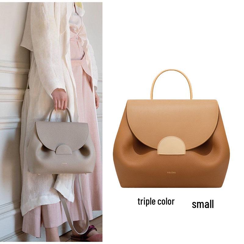 Polene Lychee Pattern Genuine Leather Crossbody Bag - Niche Design Handbag