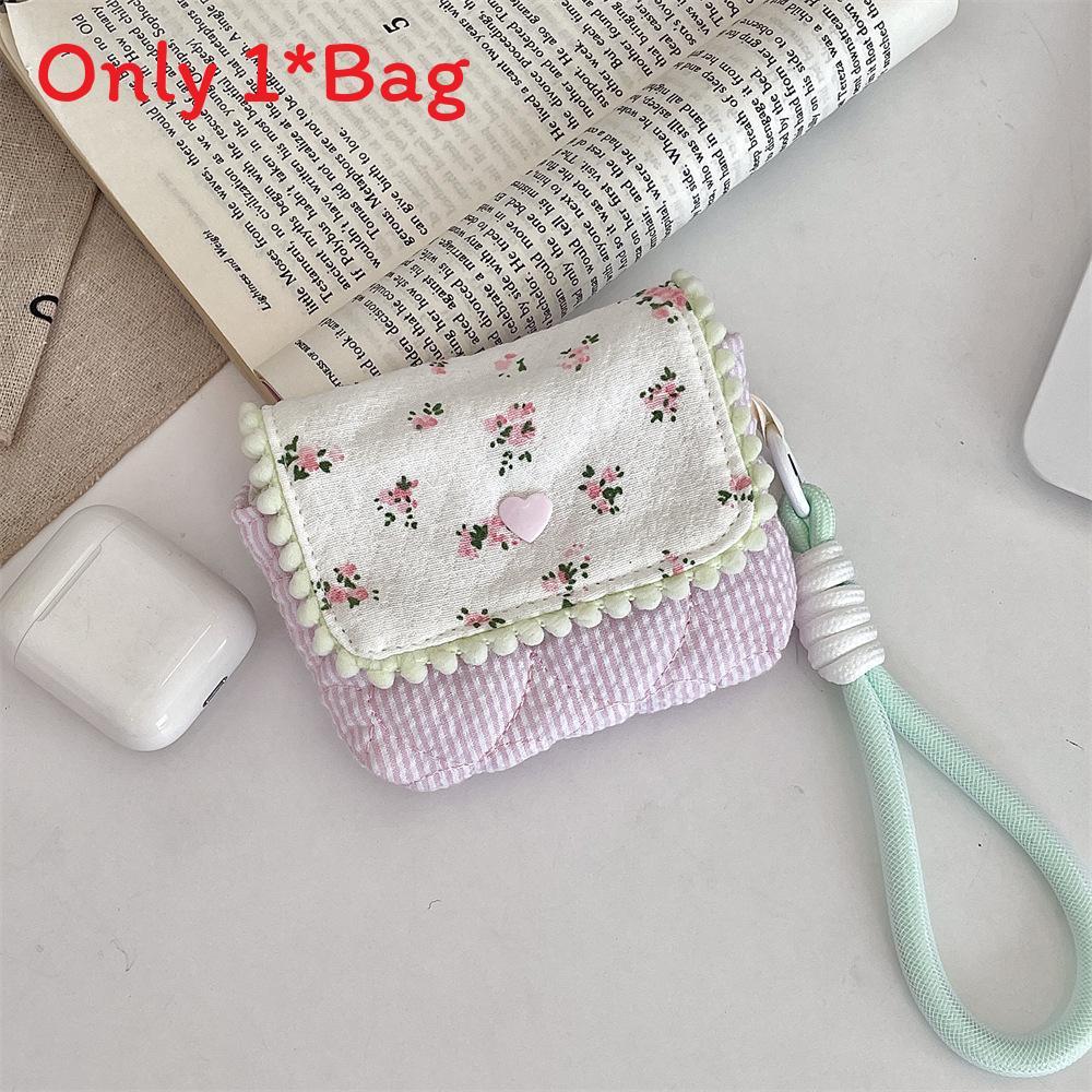 Cotton Small Floral Travel Storage Case For Ccd Camera And Makeup Keepsakes