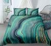 Chic Marble Duvet Cover Microfiber Mint Gold Glitter Turquoise Bedding Set Abstract Aqua Blue Quilt Cover Single Twin Full