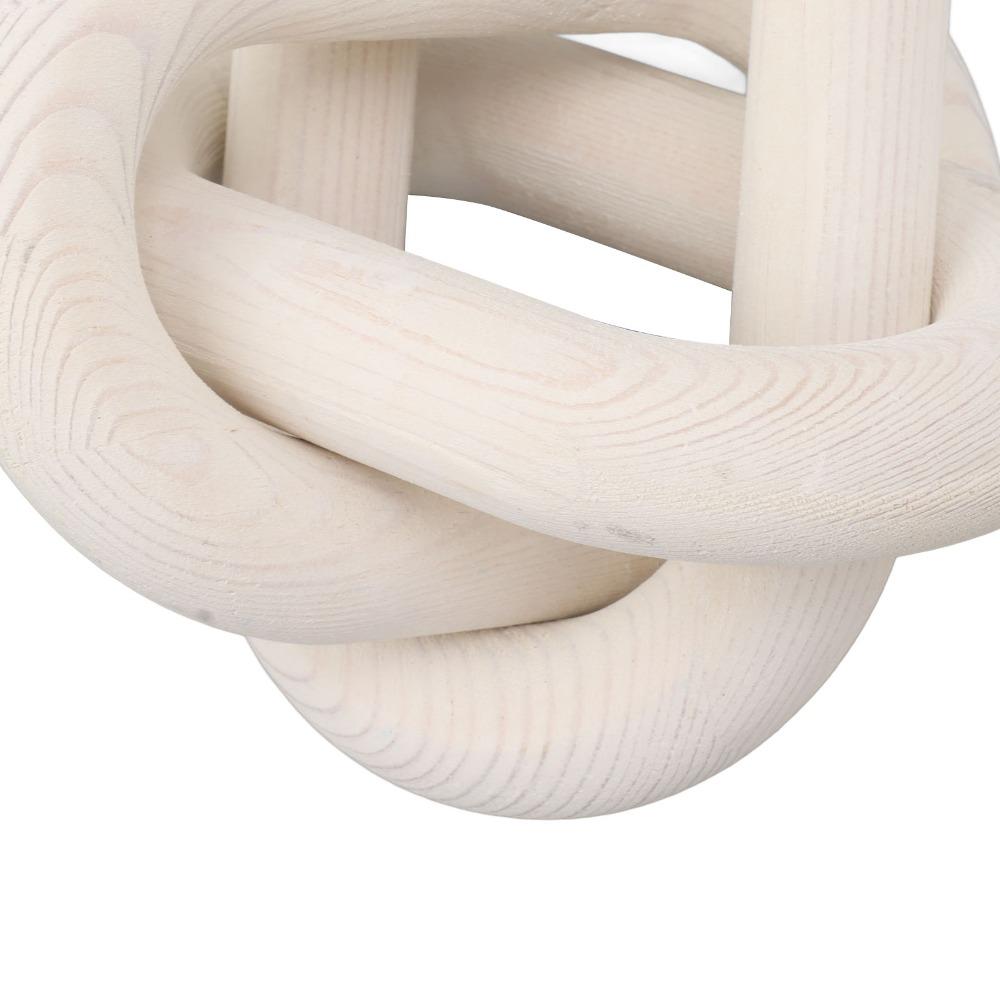 Chaîne en Bois à 3 Maillons Maillon en Bois Blanc Décorations Nœud en Bois Bohème Décor Table Basse