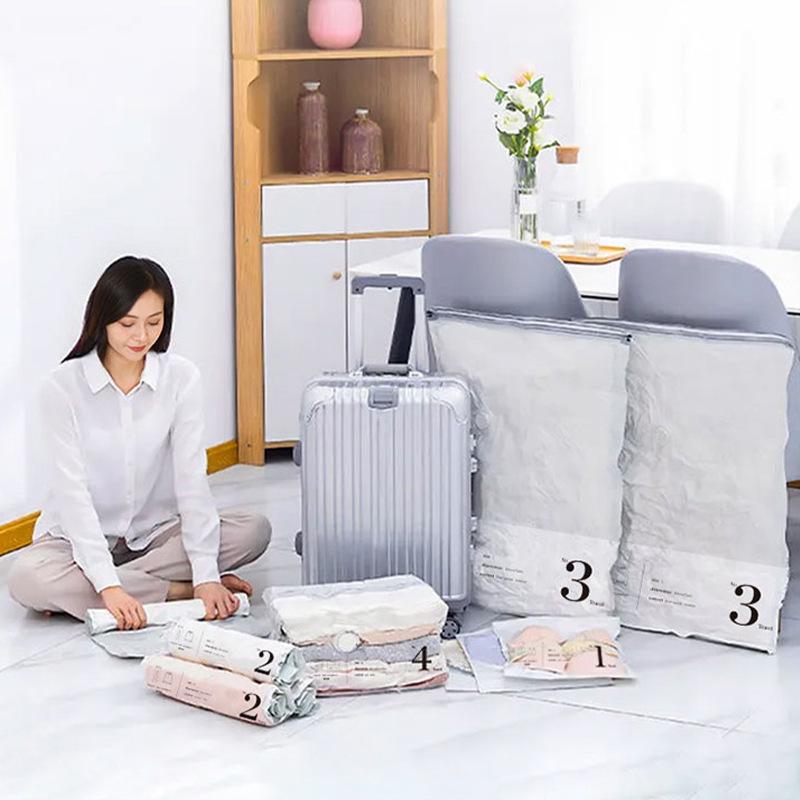 No-bleed Hand Roll Vacuum Compression Bag Luggage Special Clothing Travel Storage Down Jacket Air Clothing Bag