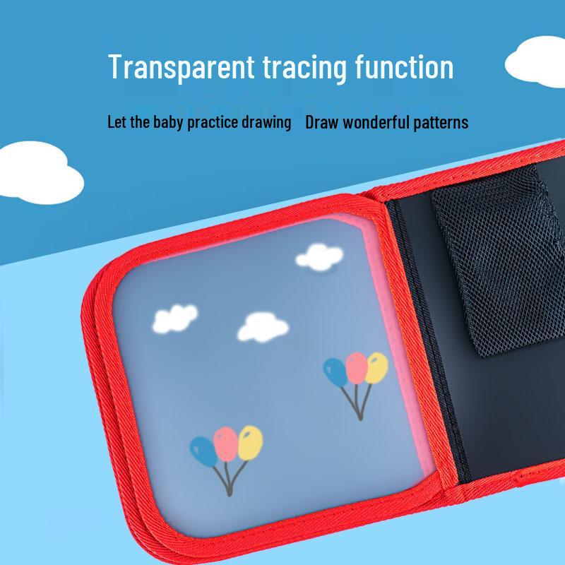 Portable Children's Folding Blackboard: Reusable Chalk Drawing Board and Erasable Graffiti Book for Home.