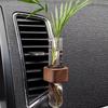 Stable Mini Car Flower Vase Clip Elegant Adjustable Car Vent Flower Vase Walnut and Glass Creative Car Vent Decor Dashboard