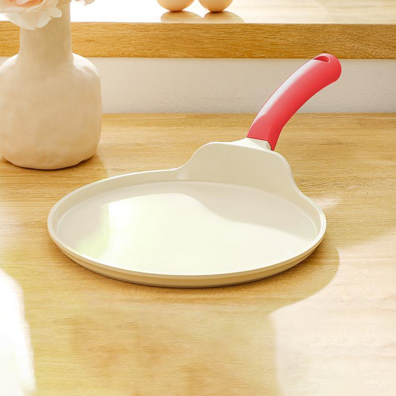 DONNOR Керамическая глазурь Антипригарная кастрюля Сковорода для завтрака Яичница Блины Без покрытия Антипригарная сковорода Универсальная кастрюля для индукционной плиты Посуда красный
