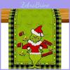 Vert Grinch Chemin de Table de Noël en Lin Nappe Joyeuse Table de Fête de Noël