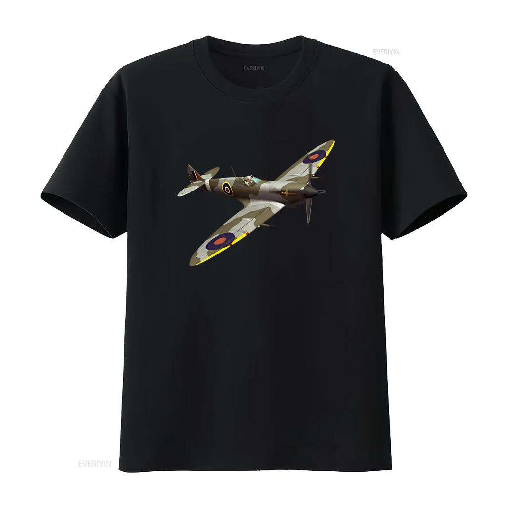 Vintage Supermarine Spitfire Flying Solo Mens Cotton T Shirt Retro Military Aviation Design Comfortable Fit Perfect for