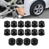 17mm Wheel Nut Cover Set of 20 Automotive Hub Screw Protection Anti-Teft Cover Cap Black (Black)